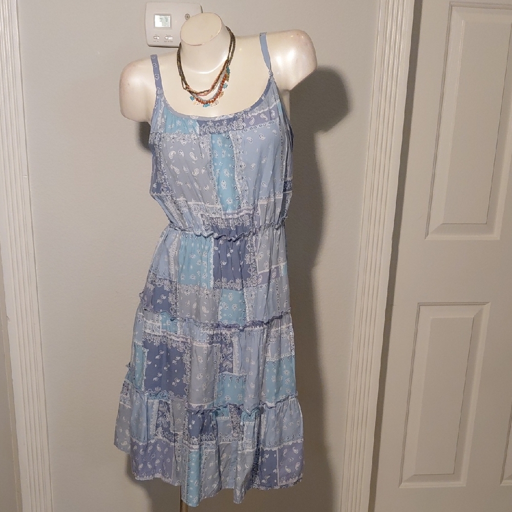 Light Blue Patchwork Sundress - image 1